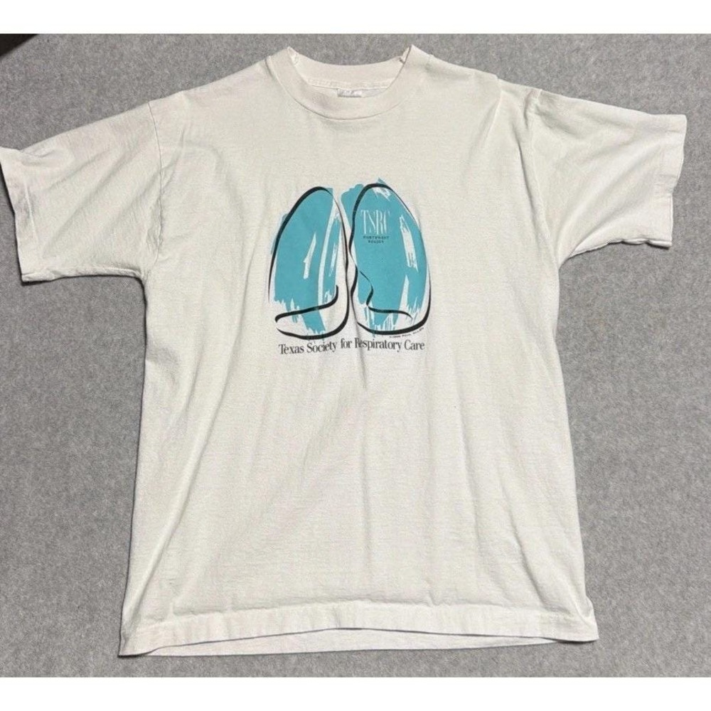 Vintage 90s Texas Society for Respiratory Care Fruit of the Loom Large T Shirt